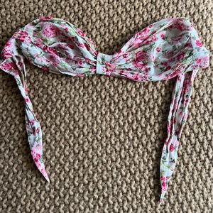Intimately Free People Pink Floral Tieback Bandeau S